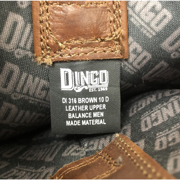 VTG DINGO Montana Cowboy Boots Men’s Sz 10 D Brown‎ Leather Western Pointed Toe - Picture 3 of 12